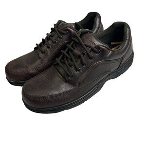 Rockport Walking Shoes Men 11W Brown Leather Comfort Eureka Casual Travel Work